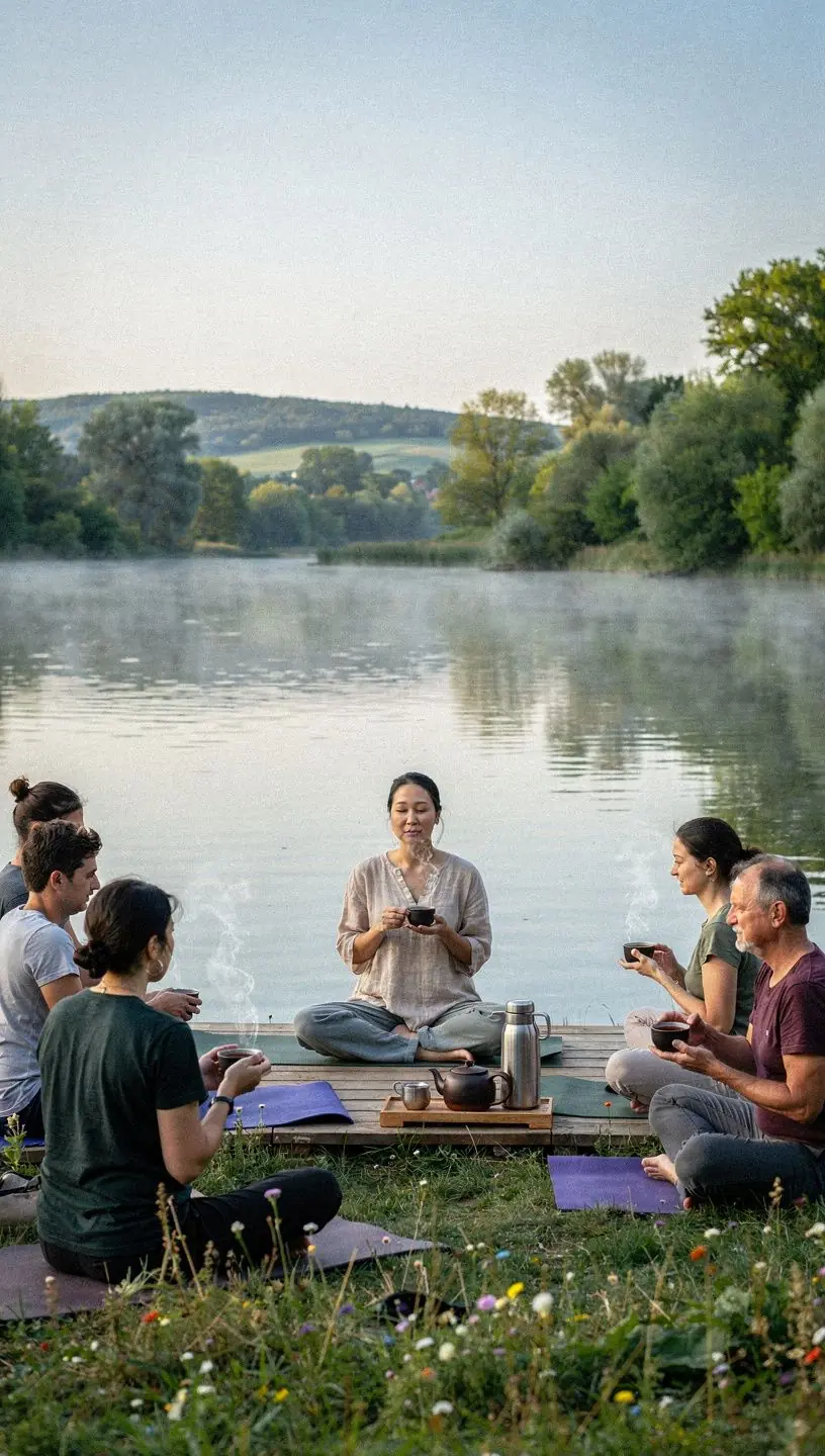 Fekete tea szakszerű elkészítése, forró víz öntése egy teásba.