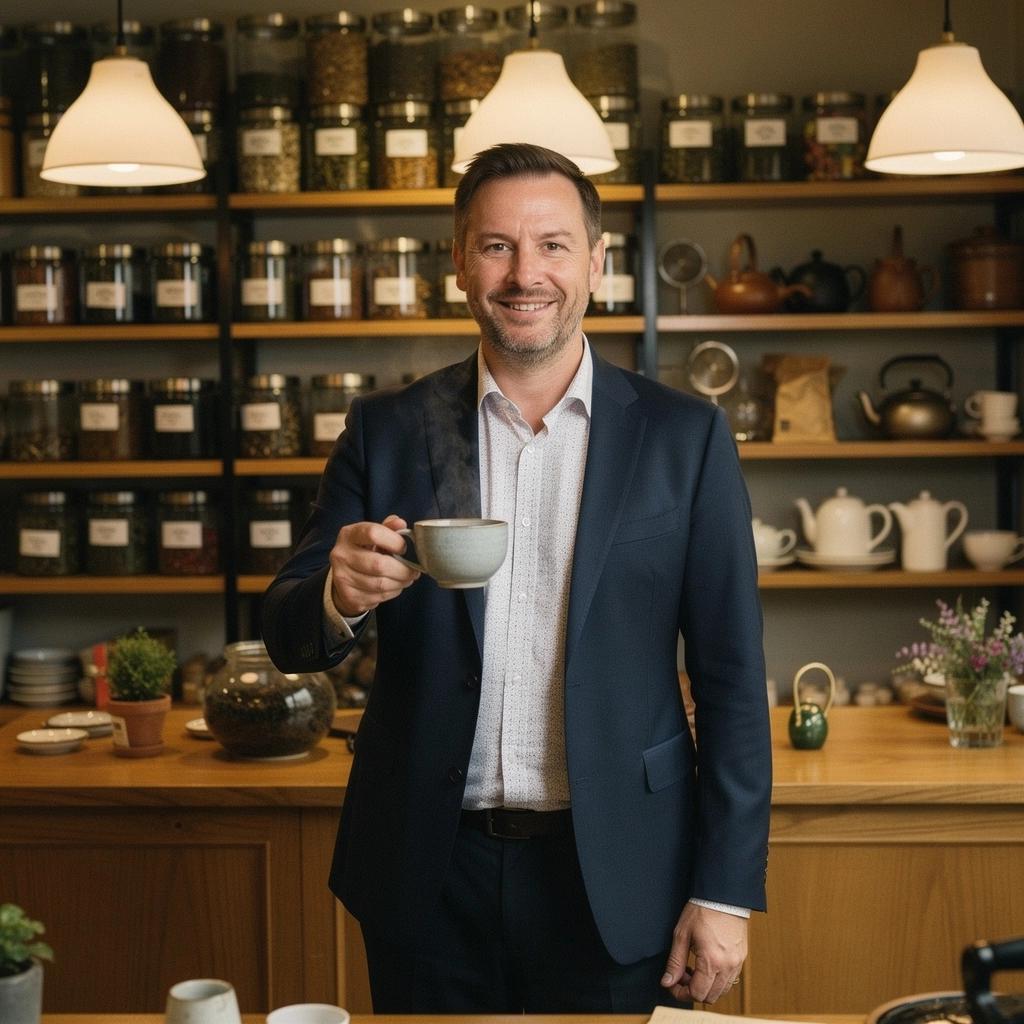 Fekete tea különböző fajtáinak bemutatása színes háttérrel.